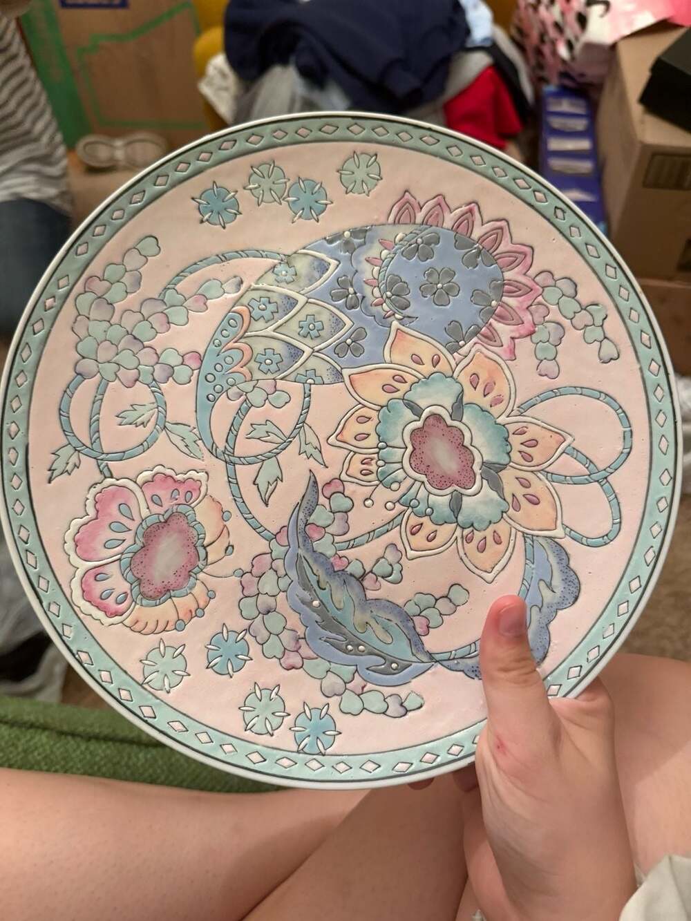 Vintage Chinese Export Floral Porcelain Plate - ,